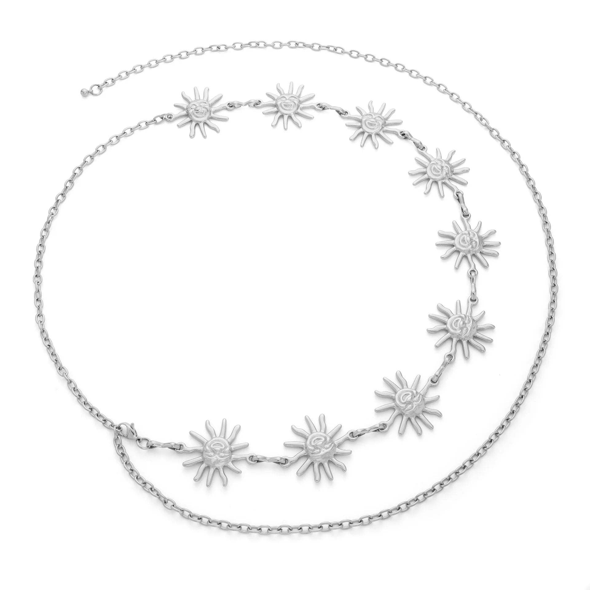 Sun Face Stainless Steel Belly Waist Chain Bikini Jewelry