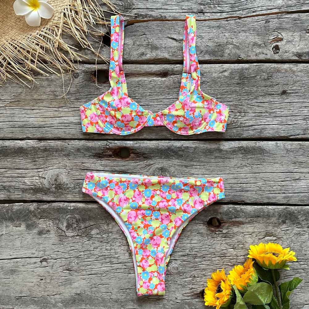 Floral Funky two piece swimsuit