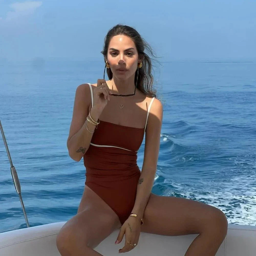 cute and classy one piece swimsuit🥥🤎
